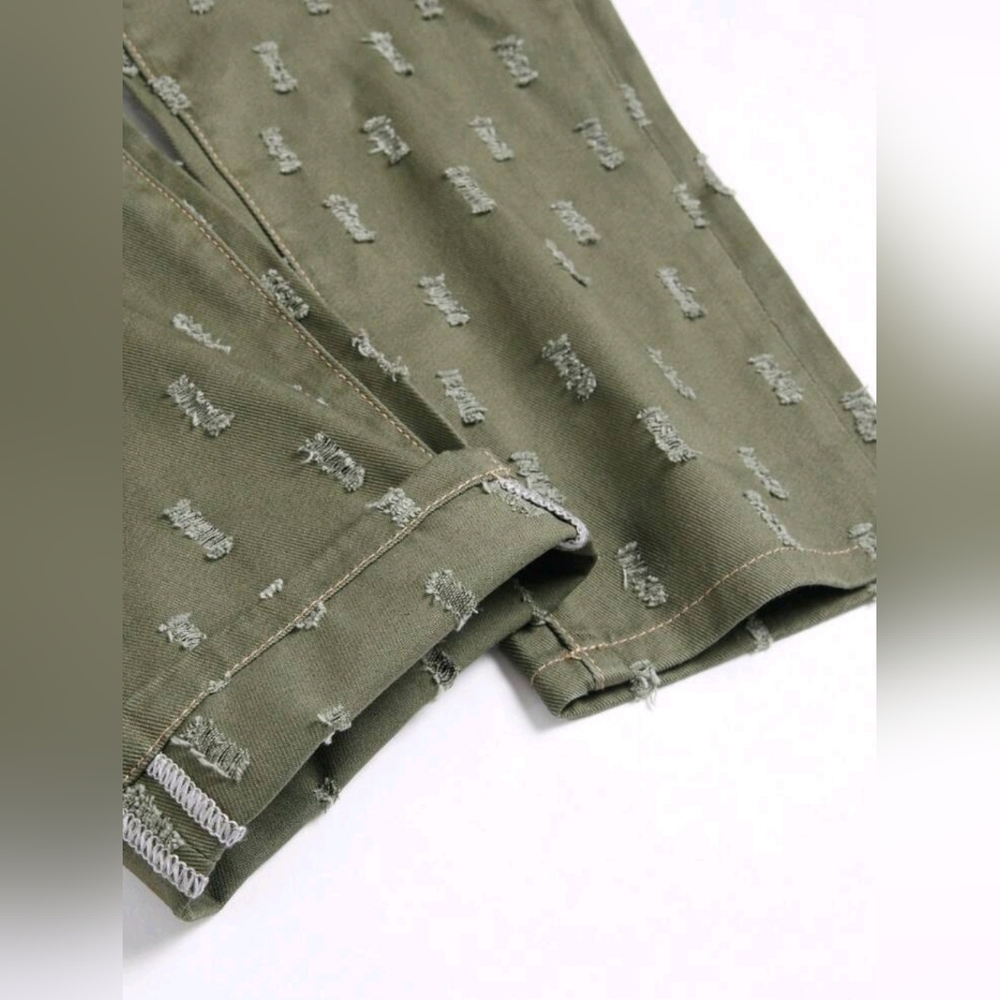 Stylish Olive Green Patterned Pants - image 6